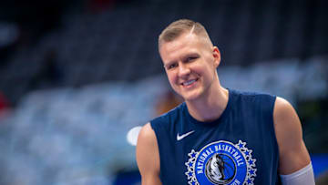 Kristaps Porzingis, Dallas Mavericks Mandatory Credit: Jerome Miron-USA TODAY Sports