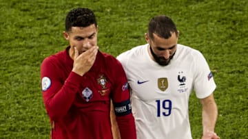 Cristiano Ronaldo (7) of Portugal and Karim Benzema (19) of France (Photo by Dmitriy Golubovich/Anadolu Agency via Getty Images)