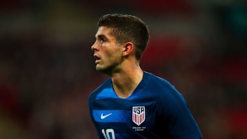 LONDON, ENGLAND - NOVEMBER 15: Christian Pulisic of United States of America during the International Friendly match between England and United States at Wembley Stadium on November 15, 2018 in London, United Kingdom. (Photo by Robbie Jay Barratt - AMA/Getty Images)