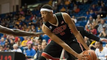 Mar 7, 2015; San Jose, CA, USA; UNLV Rebels forward Christian Wood (5) controls the ball against the San Jose State Spartans during the first half at San Jose State Event Center. Mandatory Credit: Ed Szczepanski-USA TODAY Sports