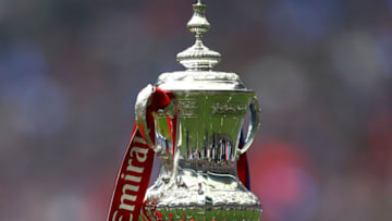 LONDON, ENGLAND - MAY 21: The FA Cup trophy on display prior to The Emirates FA Cup Final match between Manchester United and Crystal Palace at Wembley Stadium on May 21, 2016 in London, England. (Photo by Paul Gilham/Getty Images)