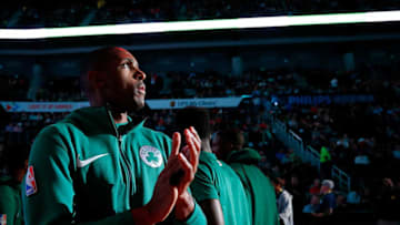 ATLANTA, GA - NOVEMBER 06: Al Horford #42 of the Boston Celtics walks on the court during player introductions prior to facing the Atlanta Hawks at Philips Arena on November 6, 2017 in Atlanta, Georgia. NOTE TO USER: User expressly acknowledges and agrees that, by downloading and or using this photograph, User is consenting to the terms and conditions of the Getty Images License Agreement. (Photo by Kevin C. Cox/Getty Images)