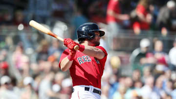 FORT MYERS, FL - FEBRUARY 22: Andrew Benintendi #16 of the Boston Red Sox bats against the Tampa Bay Rays during a MLB spring training game on February 22, 2020 at JetBlue Park in Fort Myers, Florida (Photo by John Capella/Sports Imagery/Getty Images)