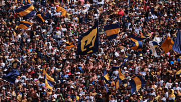 MEXICO CITY, MEXICO - JANUARY 26: Fans of Pumas during the 3rd round match between Pumas UNAM and Monterrey as part of the Torneo Clausura 2020 Liga MX at Olimpico Universitario Stadium on January 26, 2020 in Mexico City, Mexico. (Photo by Hector Vivas/Getty Images)