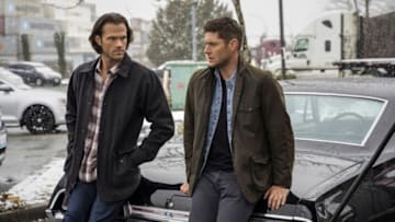 Supernatural -- "Gimme Shelter" -- Image Number: SN1515B_0248r.jpg -- Pictured (L-R): Jared Padalecki as Sam and Jensen Ackles as Dean -- Photo: Colin Bentley/The CW -- © 2020 The CW Network, LLC. All Rights Reserved.