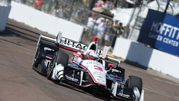Helio Castroneves on track for Firestone Grand Prix of St. Petersburg practice. Photo Credit: Joe Skibinski/Courtesy of IndyCar