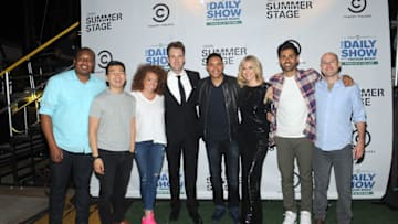 NEW YORK, NY - JUNE 26:(L-R) Roy Wood Jr., Ronny Chieng, Michelle Wolf, Jordan Klepper; Trevor Noah, Desi Lydic; Hasan Minhaj, Adam Lowitt attend The Daily Show with Trevor Noah Stand-Up in the Park in Central Park on June 26, 2016 in New York City. (Photo by Brad Barket/Getty Images for Comedy Central)