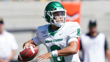 BERKELEY, CA - SEPTEMBER 14: Mason Fine #6 of the North Texas Mean Green drops back to pass against the California Golden Bears during the first quarter of their NCAA football game at California Memorial Stadium on September 14, 2019 in Berkeley, California. (Photo by Thearon W. Henderson/Getty Images)