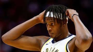 MIAMI, FL - NOVEMBER 09: Myles Turner #33 of the Indiana Pacers in action against the Miami Heat during the first half at American Airlines Arena on November 9, 2018 in Miami, Florida. (Photo by Michael Reaves/Getty Images)