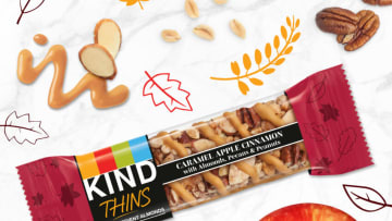 KIND Debuts NEW Pumpkin Spice & Caramel Apple THINS Bars. Image courtesy KIND