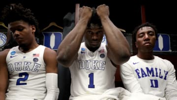 WASHINGTON, DC - MARCH 31: Zion Williamson . (Photo by Patrick Smith/Getty Images)