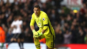LONDON, ENGLAND - MARCH 05: Joel Robles of Everton looks on after Tottenham Hotspur score their third goal during the Premier League match between Tottenham Hotspur and Everton at White Hart Lane on March 5, 2017 in London, England. (Photo by Ian Walton/Getty Images)