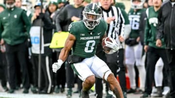 Michigan State's Jalen Berger runs for a gain against Rutgers during the third quarter on Saturday, Nov. 12, 2022, in East Lansing.221112 Msu Rutgers Fb 148a