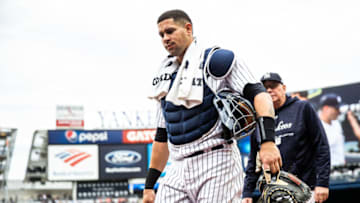 NEW YORK, NY - SEPTEMBER 22: Gary Sanchez #24 of the New York Yankees walks to the dugout during the game against the Baltimore Orioles at Yankee Stadium on Saturday, September 22, 2018 in the Bronx borough of New York City. (Photo by Rob Tringali/MLB Photos via Getty Images)