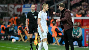 Matthijs de Ligt was surprised by Julian Nagelsmann's departure at Bayern Munich. (Photo by INA FASSBENDER/AFP via Getty Images)
