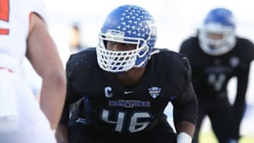 Nov 29, 2013; Buffalo, NY, USA; Buffalo Bulls linebacker Khalil Mack (46) against the Bowling Green Falcons at Ralph Wilson Stadium. Mandatory Credit: Timothy T. Ludwig-USA TODAY Sports