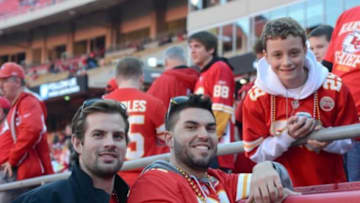 A Kansas City Chiefs held up a sign for an injured young child during Sunday's NFL battle with the Buffalo Bills Mandatory Credit: Denny Medley-USA TODAY Sports