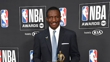 SANTA MONICA, CA - JUNE 25: Head Coach Dwayne Casey of the Detroit Pistons poses for a photograph during the 2018 NBA Awards Show during the 2018 NBA Awards Show on June 25, 2018 at The Barkar Hangar in Santa Monica, California. NOTE TO USER: User expressly acknowledges and agrees that, by downloading and/or using this Photograph, user is consenting to the terms and conditions of the Getty Images License Agreement. Mandatory Copyright Notice: Copyright 2018 NBAE (Photo by Juan Ocampo/NBAE via Getty Images)