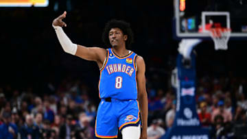 Jalen Williams #8 of the Oklahoma City Thunder (Photo by Joshua Gateley/Getty Images)