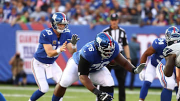 EAST RUTHERFORD, NJ - OCTOBER 22: D.J. Fluker (Photo by Al Bello/Getty Images)
