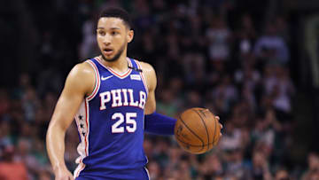 BOSTON, MA - MAY 3: Ben Simmons #25 of the Philadelphia 76ers dribbles against the Boston Celtics during the second quarter of Game Two of the Eastern Conference Second Round of the 2018 NBA Playoffs at TD Garden on May 3, 2018 in Boston, Massachusetts. (Photo by Maddie Meyer/Getty Images)