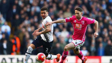 LONDON, ENGLAND - MARCH 20: Kyle Walker of Tottenham Hotspur is chased by Marc Pugh of Bournemouth during the Barclays Premier League match between Tottenham Hotspur and A.F.C. Bournemouth at White Hart Lane on March 20, 2016 in London, United Kingdom. (Photo by Clive Rose/Getty Images)