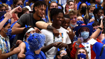 Duke basketball commits Dereck Lively II, Mark Mitchell, and Dariq Whitehead (Photo by Lance King/Getty Images)
