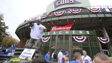 Oct 29, 2016; Chicago, IL, USA; Harry Caray statue outside Wrigley Field before game four of the 2016 World Series between the Chicago Cubs and the Cleveland Indians. Mandatory Credit: Jerry Lai-USA TODAY Sports