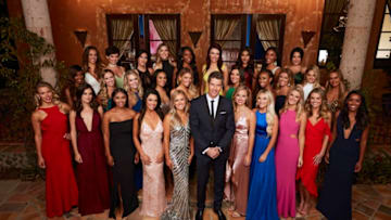 THE BACHELOR - Six years ago, Arie Luyendyk Jr. was in love and a day away from proposing to the woman of his dreams. And then, she broke his heart. Emily Maynard (now Emily Maynard Johnson) may not have been Arie's future wife, but he hasn't been able to find a love like hers since. Now Arie, 36, is back and ready to race into America's heart yet again when he returns for a second shot at love, starring in the 22nd season of ABC's hit romance reality series "The Bachelor," premiering MONDAY, JANUARY 1 (8:00-10:00 p.m. EST), on The ABC Television Network. (ABC/Craig Sjodin)(FRONT ROW) KRYSTAL, JACQUELINE, BRITTANE, BRIANNA, LAUREN B. ARIE LUYENDYK JR., KENDALL, MAQUEL, JENNY, JESSICA, SEINNE; (MIDDLE ROW) NYSHA, ANNALIESE, JENNA, ASHLEY, LAUREN S., TIA, BRITTNAY, AMBER, LAUREN J., ALISON; (BACK ROW) CAROLINE, BEKAH M., BECCA K., CHELSEA, LAUREN G., VALERIE, MARIKH, OLIVIA, BIBIANA