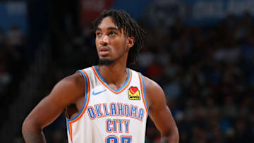 Terrance Ferguson #23 of the OKC Thunder looks on (Photo by Zach Beeker/NBAE via Getty Images)