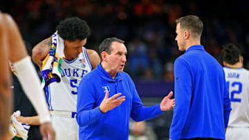 Duke basketball coaches Mike Krzyzewski and Jon Scheyer (Bob Donnan-USA TODAY Sports)