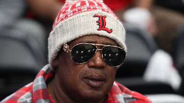 Louisville’s Master P, the father of a player Hercy Miller, watches. Nov. 9, 2022Louisvilllebellarmine 08