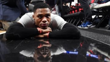 Oklahoma City Thunder guard Russell Westbrook (0) makes today's DraftKings daily picks. Mandatory Credit: Steve Dykes-USA TODAY Sports