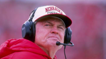 15 Nov 1997: Head coach Tom Osborne of Nebraska during the Cornhuskers 77-14 win over Iowa State at Memorial Stadium in Lincoln, Nebraska.