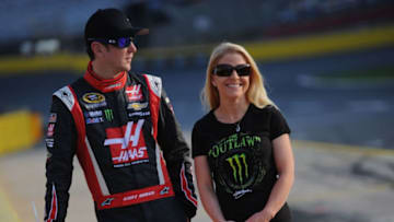 CHARLOTTE, NC - MAY 22: Kurt Busch, driver of the #41 Haas Automation Made in America Chevrolet, stands on the grid with his girlfriend, Patricia Driscoll, during qualifying for the NASCAR Sprint Cup Series Coca-Cola 600 at Charlotte Motor Speedway on May 22, 2014 in Charlotte, North Carolina. (Photo by Will Schneekloth/Getty Images)