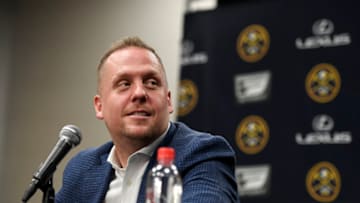 DENVER, CO - MAY 21: Denver Nuggets president of basketball operations Tim Connelly speaks to the media on Tuesday, May 21, 2019. (Photo by AAron Ontiveroz/MediaNews Group/The Denver Post via Getty Images)