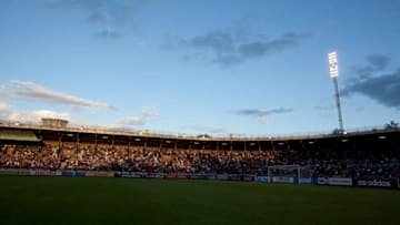 STOCKHOLM, SWEDEN - JUNE 26: General view of the Stockholms Olympiastadion, home of Djurgarden IF taken during the Swedish Allsvenskanliga match between Djurgarden IF and BK Hacken at Stockholms Olympiastadion on June 26, 2011 in Stockholm, Sweden. (Photo by Jan Johannessen/EuroFootball/Getty Images)