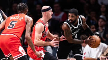 Kyrie Irving, Alex Caruso, Derrick Jones Jr., Chicago Bulls (Photo by Dustin Satloff/Getty Images)