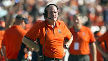 Oct 10, 2015; Tampa, FL, USA; Syracuse Orange head coach Scott Shafer during a game against the South Florida Bulls at Raymond James Stadium. Mandatory Credit: Logan Bowles-USA TODAY Sports
