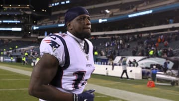 PHILADELPHIA, PA - NOVEMBER 17: Mohamed Sanu #14 of the New England Patriots walks off the field after the game against the Philadelphia Eagles at Lincoln Financial Field on November 17, 2019 in Philadelphia, Pennsylvania. (Photo by Mitchell Leff/Getty Images)