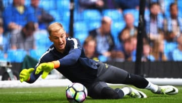 MANCHESTER, ENGLAND - AUGUST 13: Joe Hart of Manchester City warms up during the Premier League match between Manchester City and Sunderland at Etihad Stadium on August 13, 2016 in Manchester, England. (Photo by Stu Forster/Getty Images)
