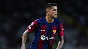 BARCELONA, SPAIN - SEPTEMBER 19: Joao Cancelo of FC Barcelona in action during the UEFA Champions League match between FC Barcelona and Royal Antwerp FC at Estadi Olimpic Lluis Companys on September 19, 2023 in Barcelona, Spain. (Photo by David Ramos/Getty Images)