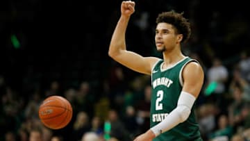 Wright State Raiders guard Tanner Holden (2) celebrates as time expires in the second half of the NCAA Horizon League basketball game between the Wright State Raiders and the Northern Kentucky Norse at the Nutter Center in Dayton, Ohio, on Friday, Jan. 24, 2020. Wright State ran away with a 95-63 win over the Norse.Northern Kentucky Norse At Wright State Raiders