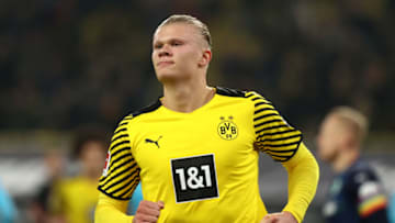 Erling Haaland of Borussia Dortmund. (Photo by Dean Mouhtaropoulos/Getty Images)
