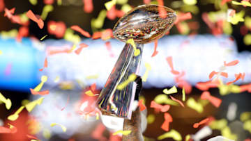 A general view of the Vince Lombardi Trophy after the Kansas City Chiefs defeat the San Francisco 49ers 31-20 in Super Bowl LIV (Photo by Kevin C. Cox/Getty Images)