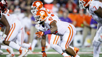 LOUISVILLE, KY - SEPTEMBER 16: Christian Wilkins #42 of the Clemson Tigers in action during a game against the Louisville Cardinals at Papa John's Cardinal Stadium on September 16, 2017 in Louisville, Kentucky. Clemson won 47-21. (Photo by Joe Robbins/Getty Images)