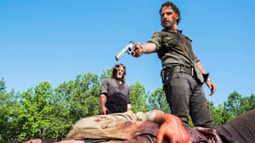 Charles Halford as Yago, Norman Reedus as Daryl Dixon, Andrew Lincoln as Rick Grimes - The Walking Dead _ Season 8, Episode 5 - Photo Credit: Gene Page/AMC