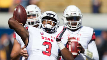 Oct 1, 2016; Berkeley, CA, USA; Utah Utes quarterback Troy Williams (3) warms up before the game against the California Golden Bears at Memorial Stadium. Mandatory Credit: John Hefti-USA TODAY Sports