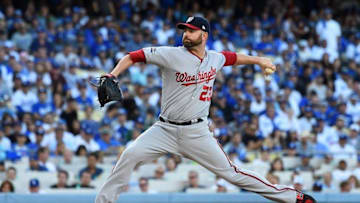 Oct 11, 2016; Los Angeles, CA, USA; Washington Nationals relief pitcher Marc Rzepczynski (23) delivers a pitch in the seventh inning against the Los Angeles Dodgers during game four of the 2016 NLDS playoff baseball series at Dodger Stadium. Mandatory Credit: Jayne Kamin-Oncea-USA TODAY Sports