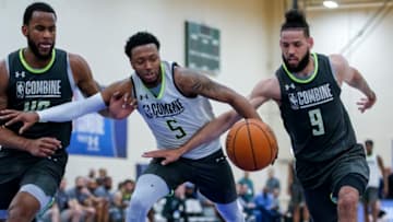 CHICAGO, IL - MAY 17: Shamorie Ponds of St Johns and Cody Martin of Nevada chase down the loose ball during the 2019 NBA Combine at Quest MultiSport Complex on May 17, 2019 in Chicago, Illinois. NOTE TO USER: User expressly acknowledges and agrees that, by downloading and or using this photograph, User is consenting to the terms and conditions of the Getty Images License Agreement.(Photo by Michael Hickey/Getty Images)